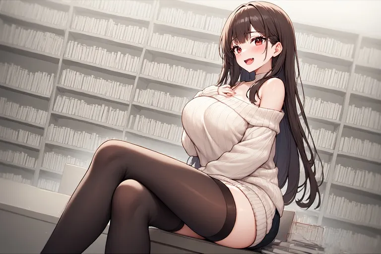 woman seated a library wears.jpg